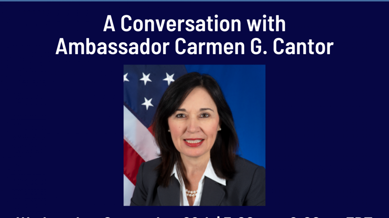 Image for the Wednesday, September 29th event with Ambassador Cantor