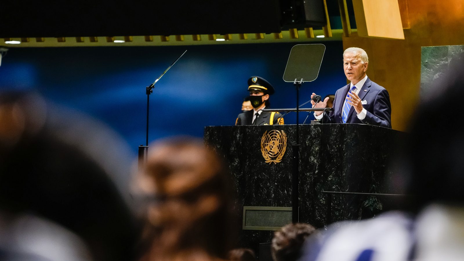 President Joe Biden delivers remarks at the United Nations General Assembly, Tuesday, September 21, 2021, in New York.